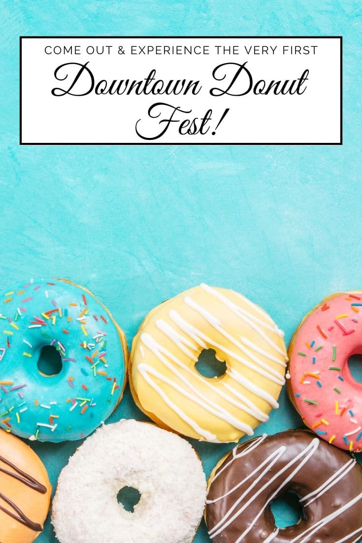 donuts laid out and looking delicious on a bright blue background. 